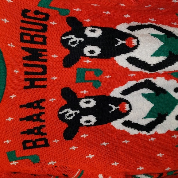 Party Sweater Size L Baa Humbug Singing Sheep Christmas Holiday Sweater As Is - Picture 2 of 8